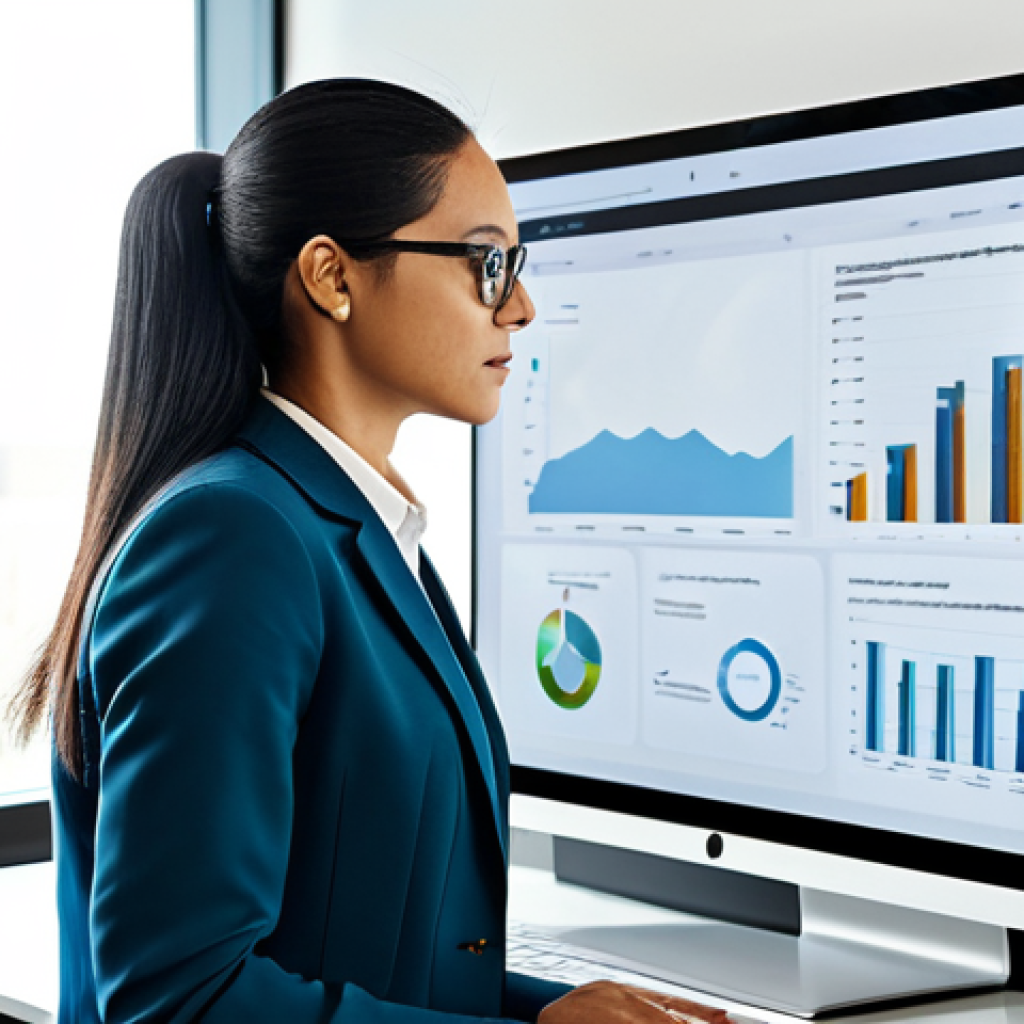 **

"A professional marketing analyst reviewing data dashboards on a large screen in a modern office. She is wearing a modest business suit and glasses, fully clothed, appropriate attire. The office is bright and features comfortable ergonomic furniture. Soft, natural lighting. safe for work, perfect anatomy, natural proportions, professional environment, family-friendly, high-quality rendering."

**