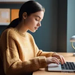 Home 10 미디어와 시민 사회 - **Prompt 1: The Engaged Digital Citizen**
"A young adult woman, dressed in modern, casual attir...