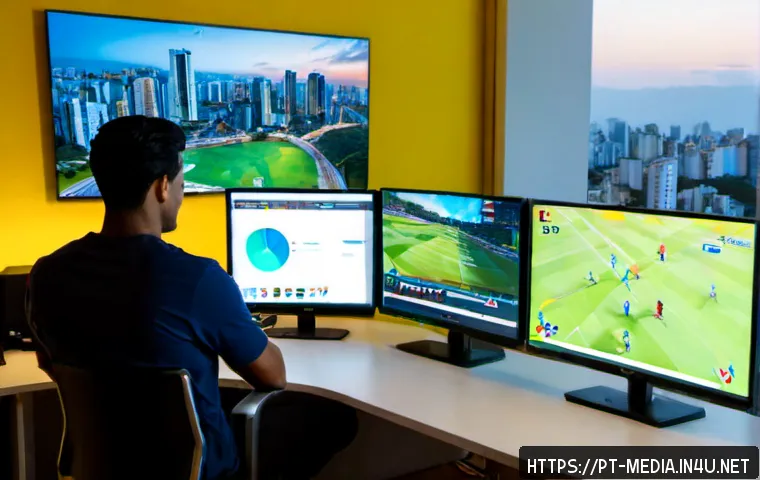 Home 13 미디어와 게임 산업 - Photorealistic modern game development studio in São Paulo, Brazil, diverse young adult team collabo...